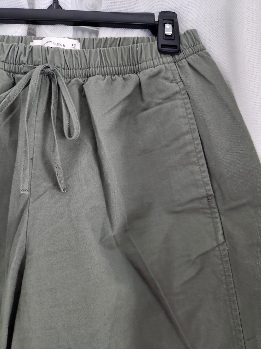 Abercrombie & Fitch Women's Wide Leg Barrel Drawstring Pants Olive Green, XS - Picture 3 of 6